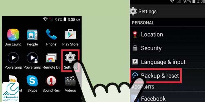 ریست فکتوری گوشی سامسونگ از طریق تنظیمات